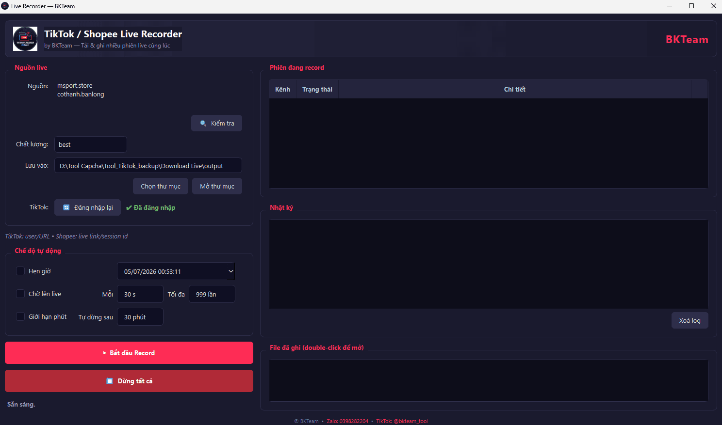 Live Tiktok/Shopee Recorder - 1